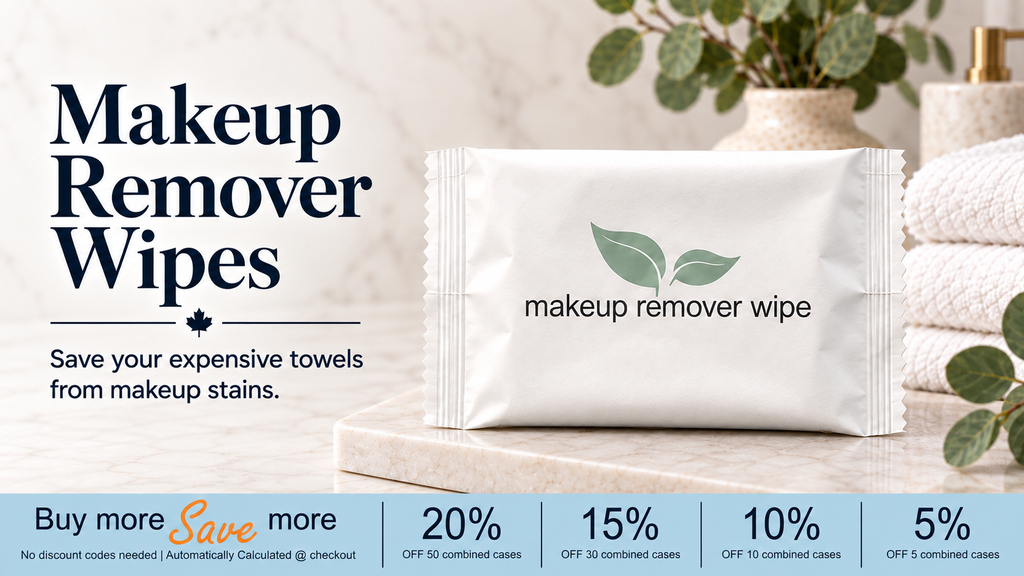 Makeup Remover Wipes Individually wrapped Canada - Branded Amenities by Custom Amenities Inc.