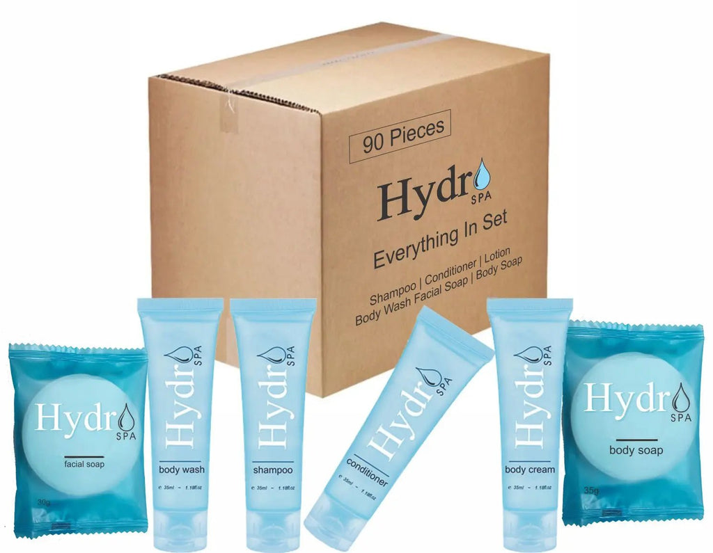 VACATION RENTAL SHAMPOO SETS HYDRO SPA - Branded Amenities by Custom Amenities Inc.