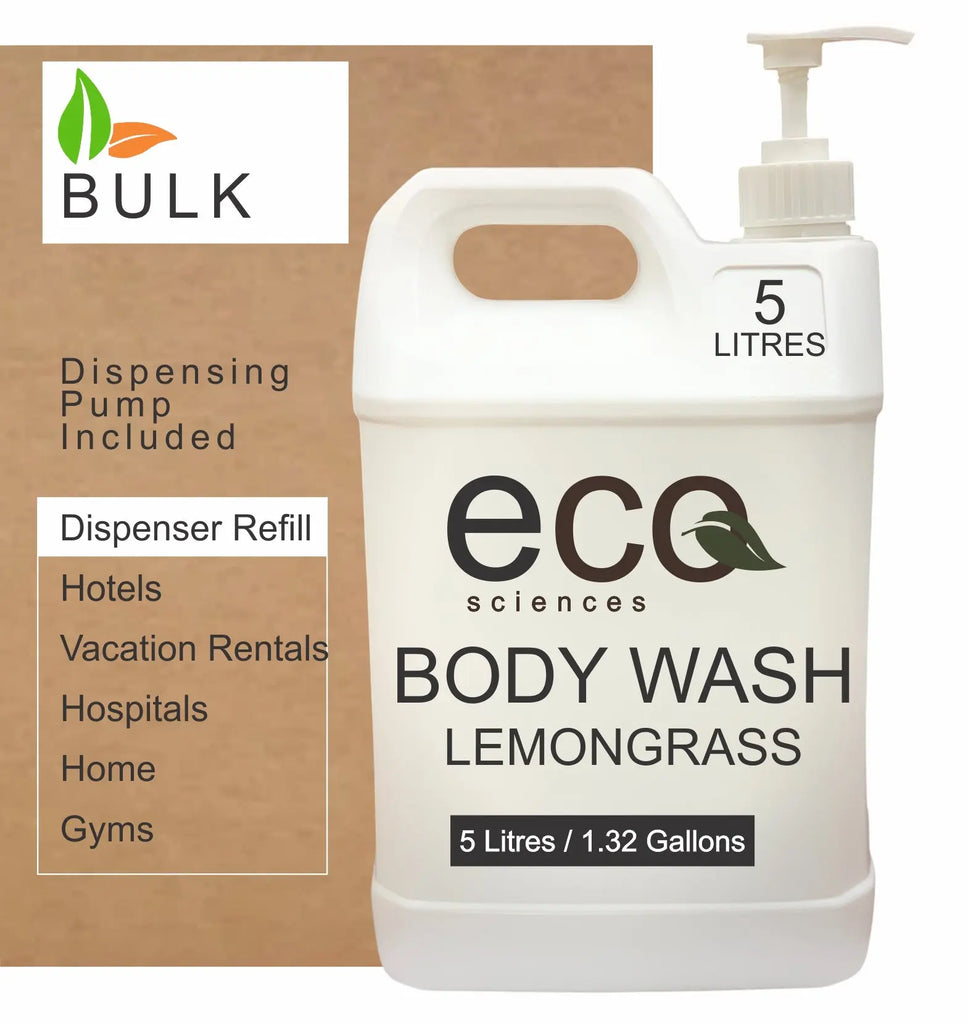 Bulk Body Wash For Dispensers ECO 1 per case Hotel Supplies Canada by Custom Amenities Inc