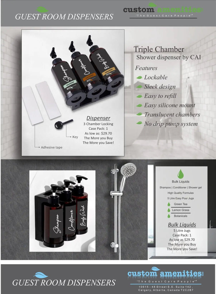 Hotel Dispenser ESA - Branded Amenities by Custom Amenities Inc.