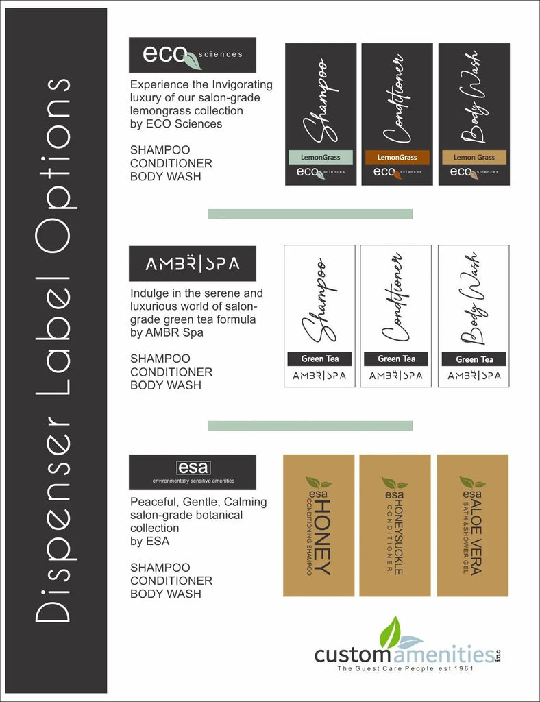 Hotel Shampoo Dispenser AMBR SPA - Branded Amenities by Custom Amenities Inc.