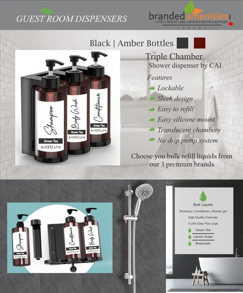 Hotel Shampoo Dispenser AMBR SPA - Branded Amenities by Custom Amenities Inc.