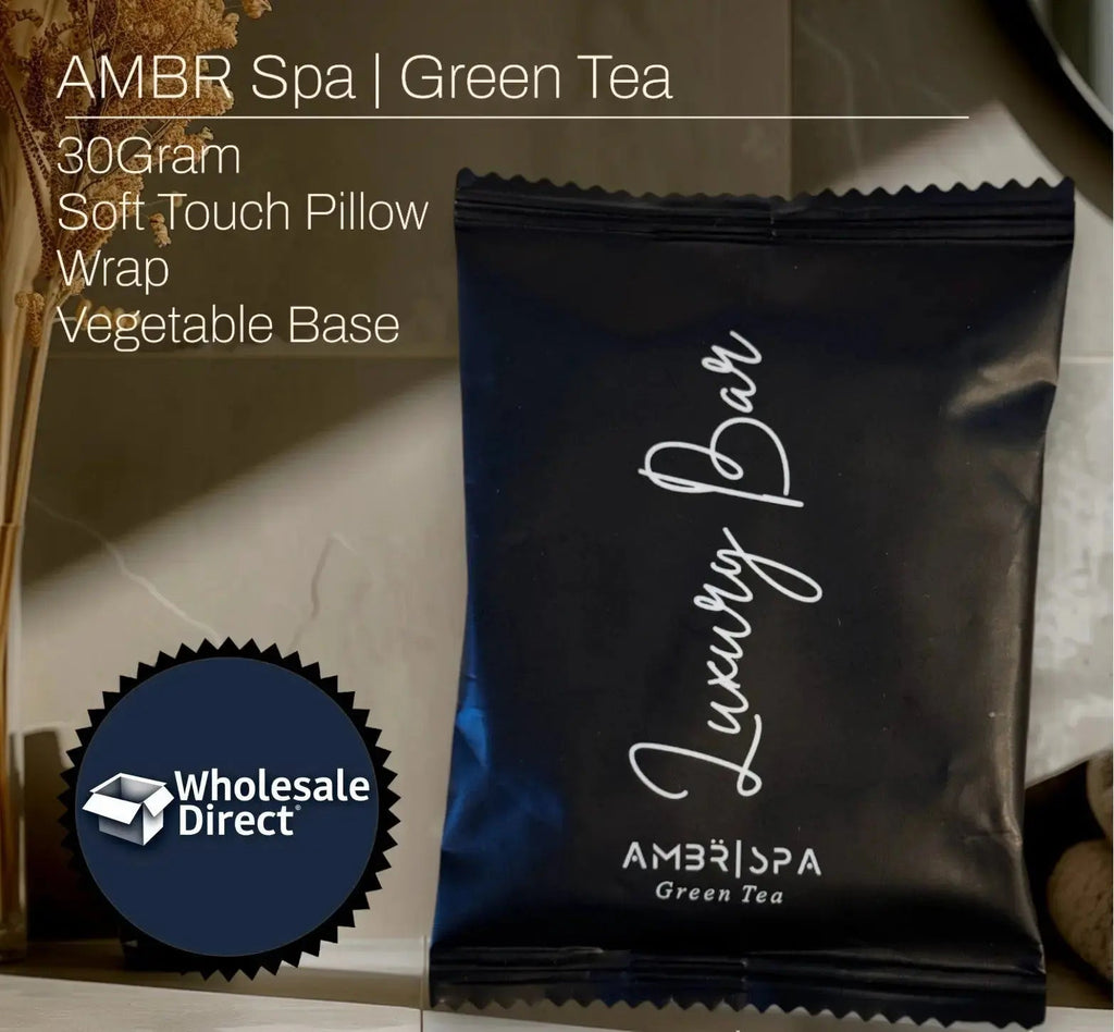 Hotel Soap Supplies AMBR Spa 50 Pack - Branded Amenities by Custom Amenities Inc.