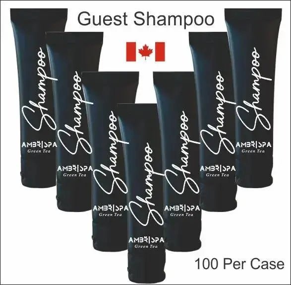 Hotel Supplies Shampoo AMBR Spa 50 pack - Branded Amenities by Custom Amenities Inc.