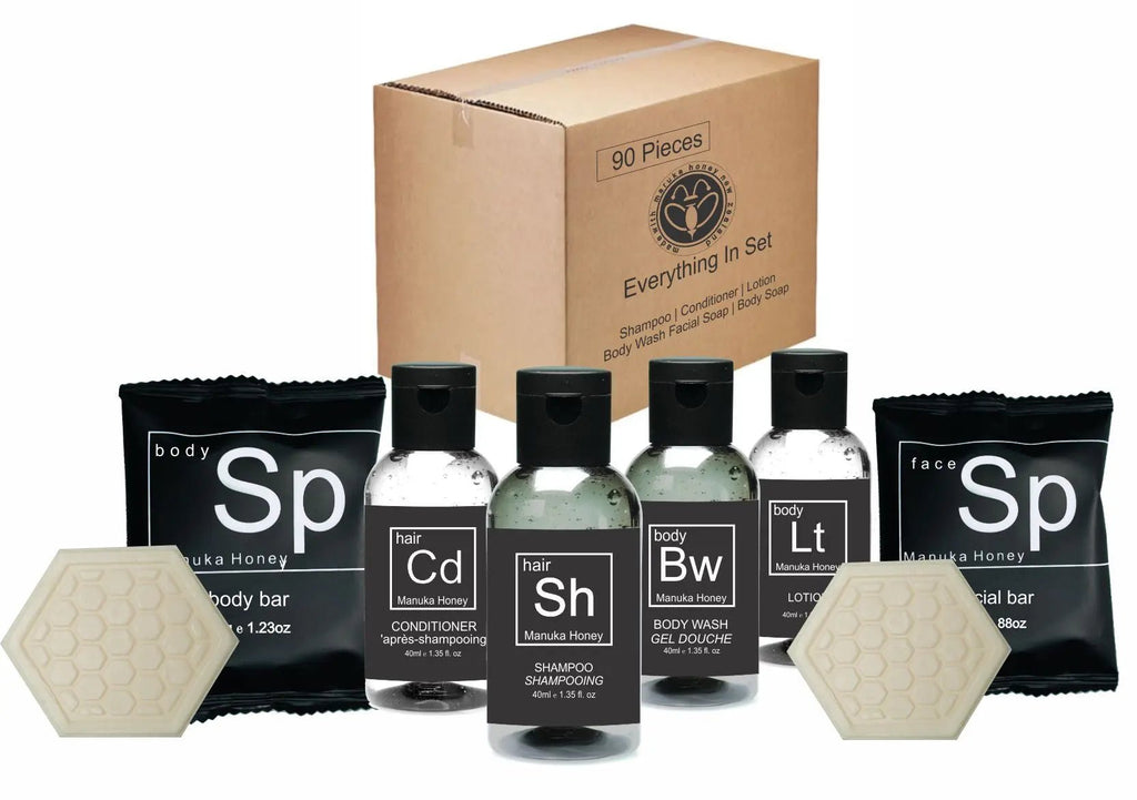Vacation Rental Supplies Manuka Amenity Kit 15 - Branded Amenities by Custom Amenities Inc.