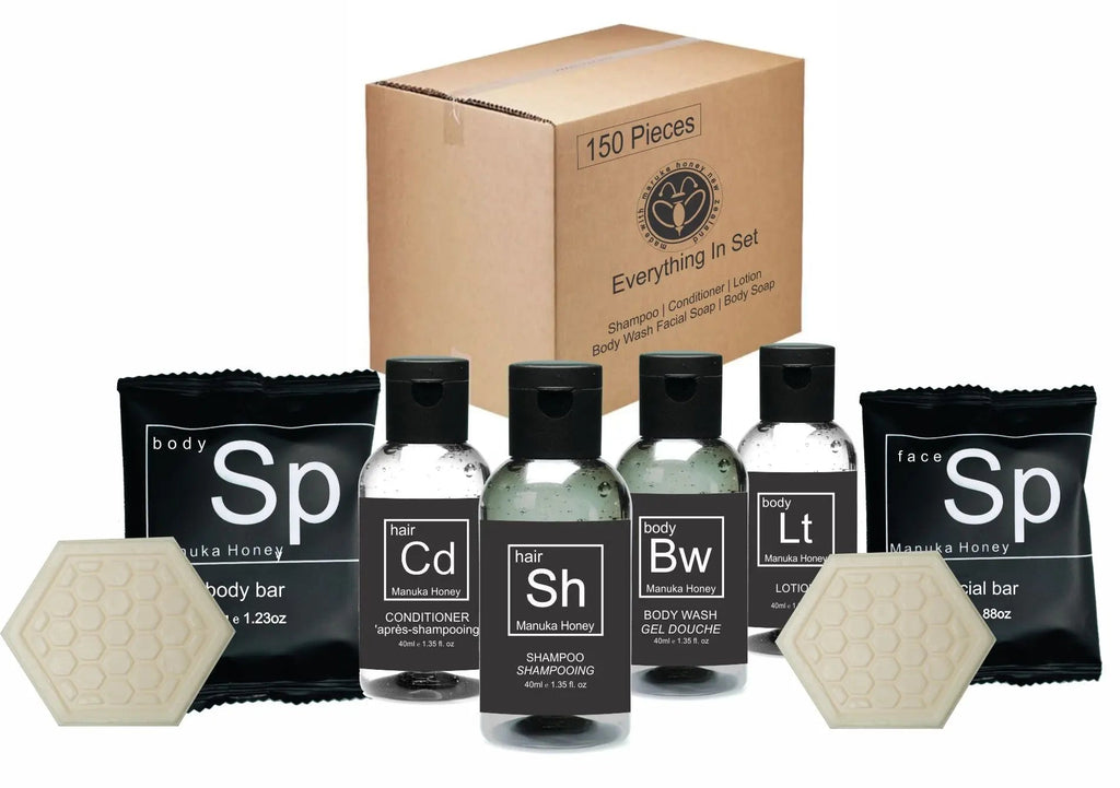 Vacation Rental Supplies Manuka Amenity Kit 25 - Branded Amenities by Custom Amenities Inc.