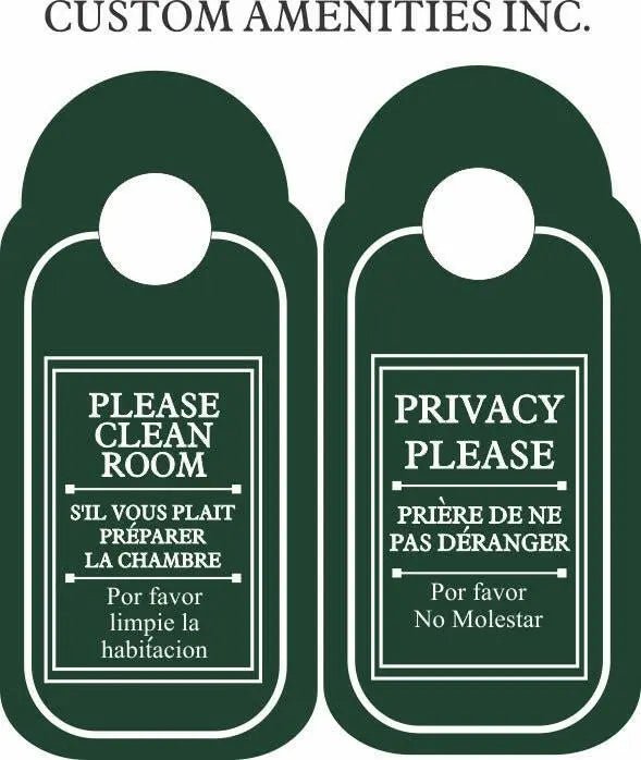Hotel Do Not Disturb Signs (10 per case) Hotel Supplies Canada - Branded Amenities by Custom Amenities Inc.